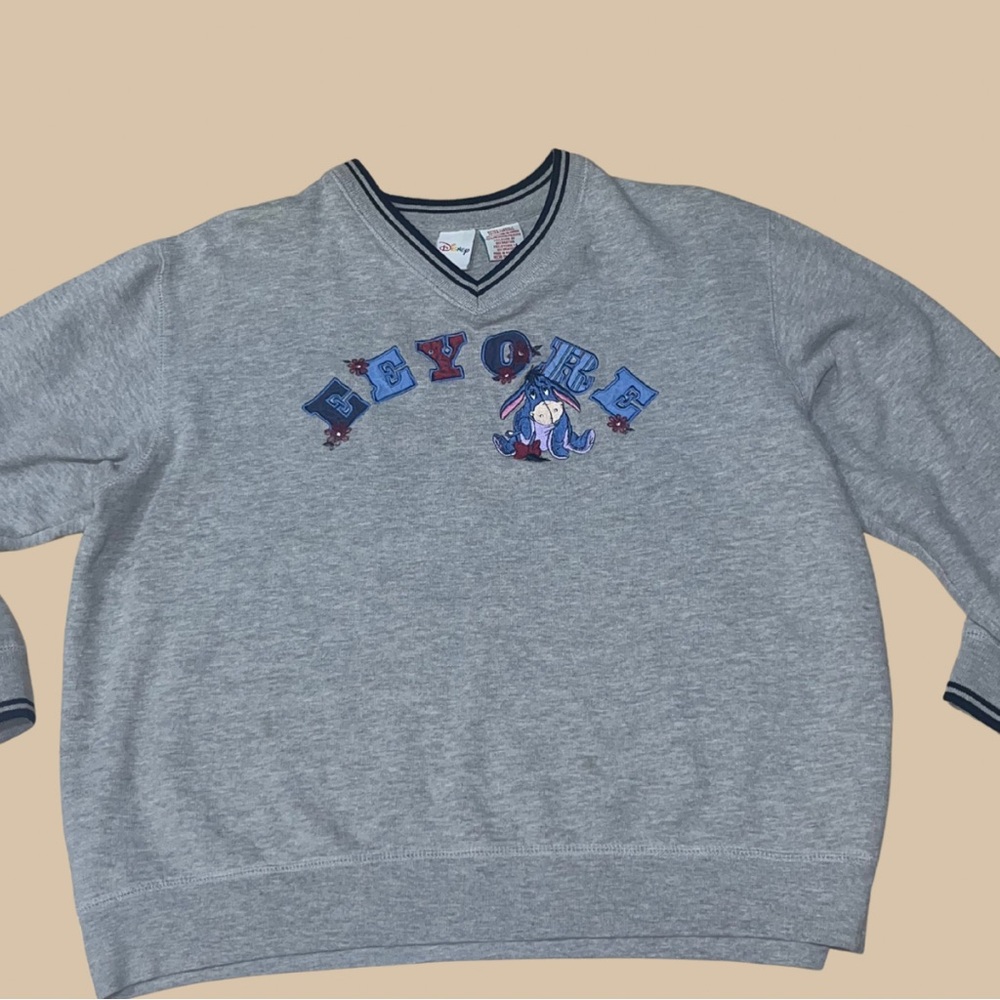 🌟 Vintage Disney Eeyore Sweatshirt — Y2K Embroidered Varsity Style (XL)